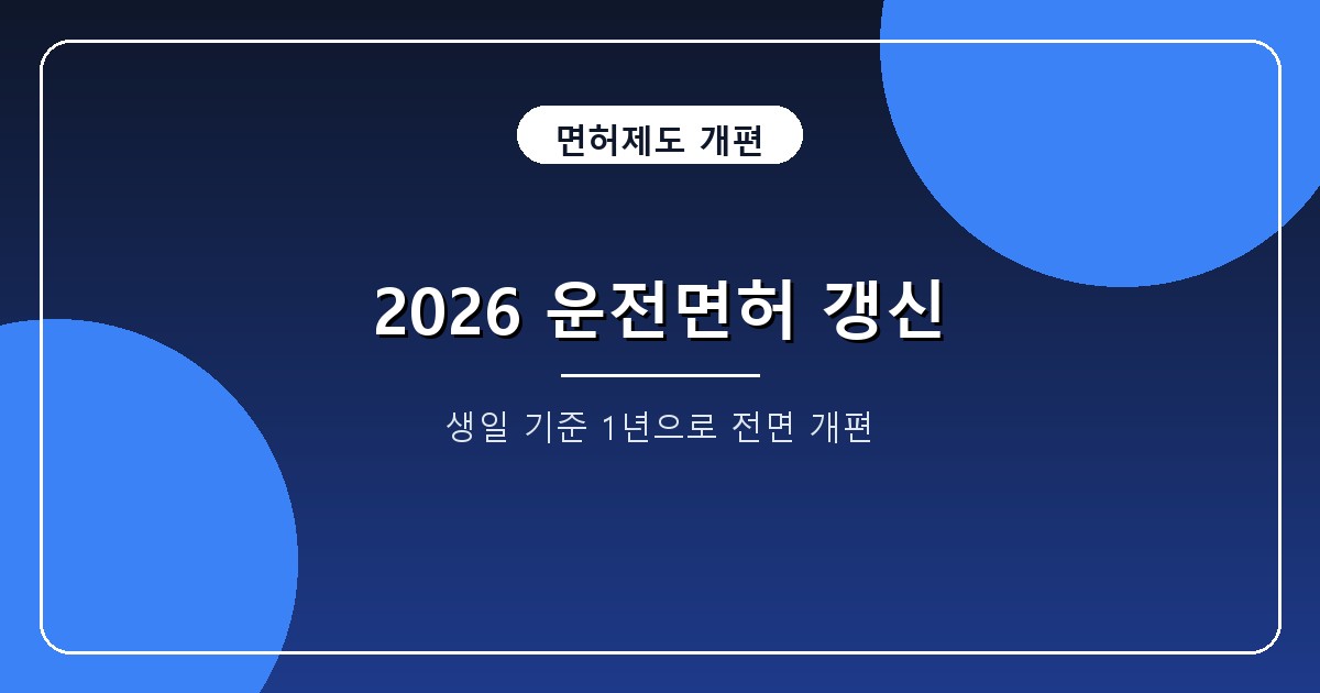 운전면허 적성검사 2026년 변경: 생일 전후 6개월 주기와 온라인 신청·과태료 3만원